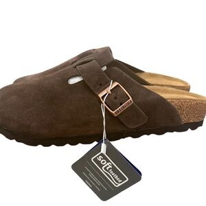 New! Boston Clogs Birkenstock in Mocha Suede 38